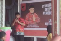 acara syukuran atas pelantikan Haji Saleh Siknun sebagai anggota Dewan Perwakilan Rakyat (DPR) Papua Barat untuk periode 2024-2029. Acara ini berlangsung pada hari Sabtu, 5 Oktober 2024, di Posko Tikar Rasa, Jalan Warahmade, Kelurahan Danaweria. (Dok. aceh.tagarutama.com)