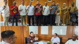 Foto. Bupati Kabupaten Fakfak Samaun dan Wakil Bupati Kabupaten Fakfak Donatus Nimbitkendik melakukan pertemuan resmi dengan jajaran Kementerian Lingkungan Hidup dan Kehutanan (KLHK) RI di Gedung Manggala Wanabakti.